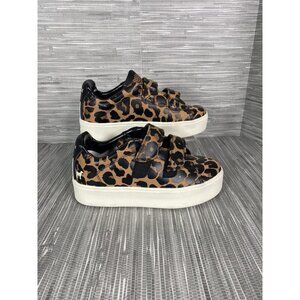 Goats Kids Girls Hook-and-Loop Shoes‎ Leopard Print Size 1